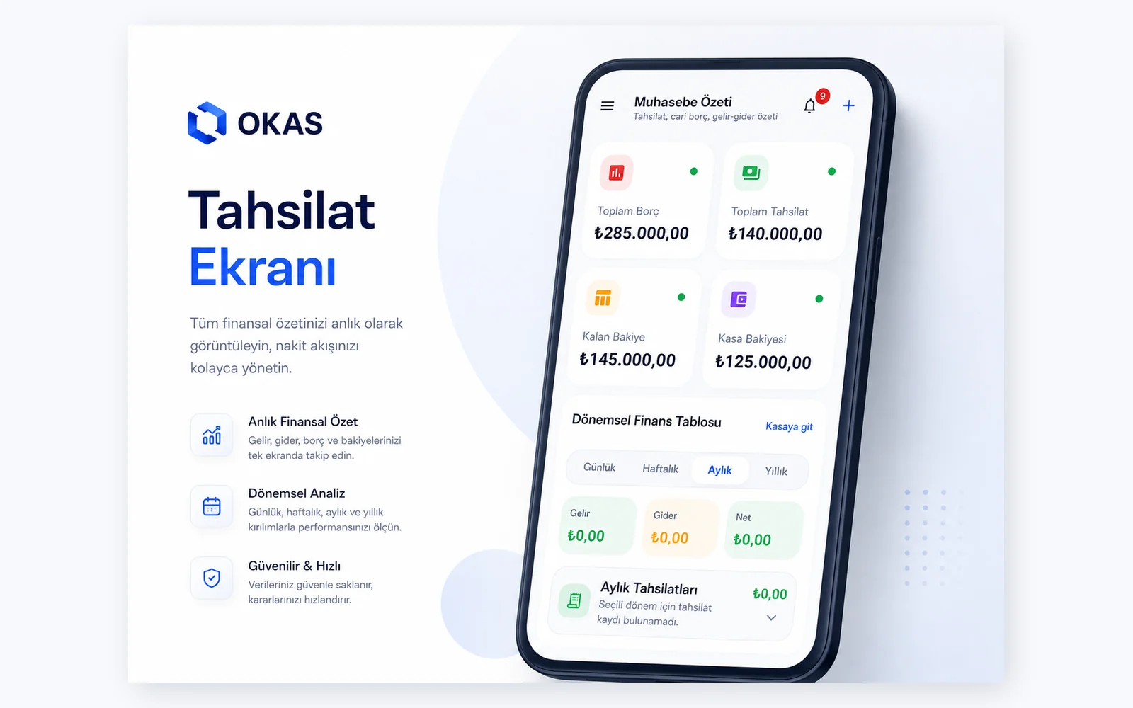 OKAS tahsilat takip ekran görüntüsü